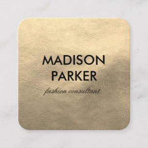 Faux Guld Leather Fyrkantigt Visitkort
