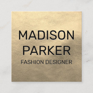Faux Guld Leather Fyrkantigt Visitkort