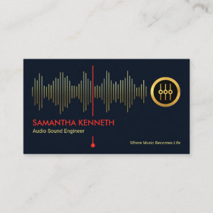 Faux Guld Ljud Frequency Studio Ingenjör DJ Visitkort