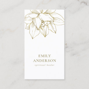 FAUX GULD LOTUS ENKEL REIKI ANDLIG HEALER VISITKORT