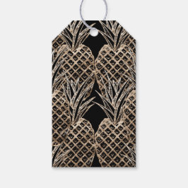 Faux Guld Löv Pineapple Collage Presentetikett