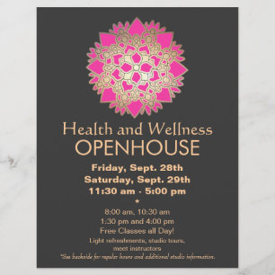 Faux Guld Löv Rosa Lotus Healing Arts Flyer
