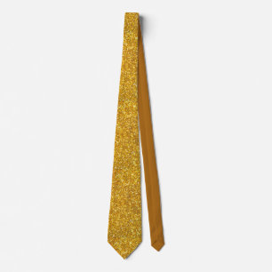 Faux Guld Luxe Shiny Glitter Party Neck Tie Slips