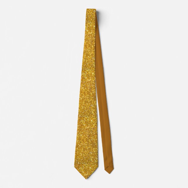 Faux Guld Luxe Shiny Glitter Party Neck Tie Slips (Framsida)