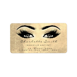 Faux Guld Makeup Lash Möhippa Beauty RVP Adressetikett