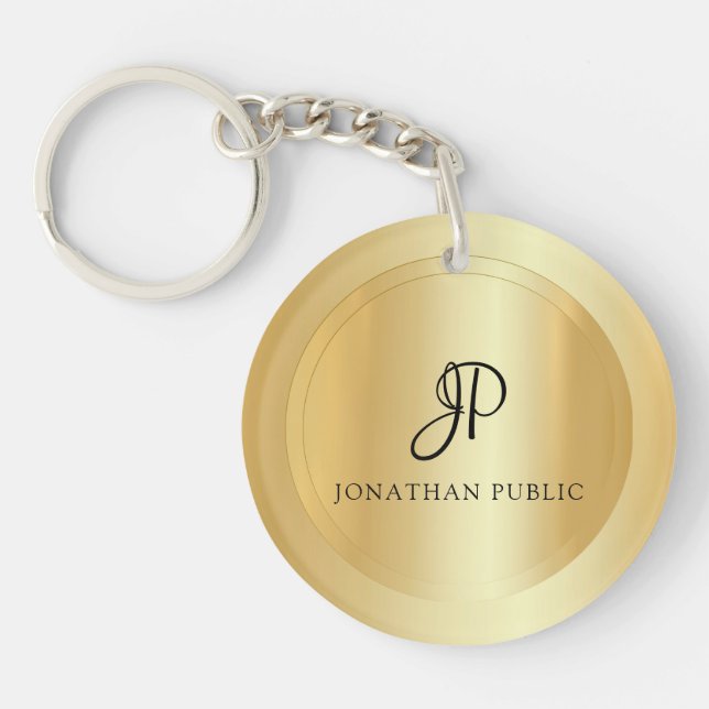 Faux Guld-mall Monogram ditt namn, Trendig (Framsidan)