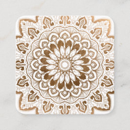 Faux Guld Mandala Medallion Yoga Healing Fyrkantigt Visitkort