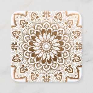 Faux Guld Mandala Medallion Yoga Healing Fyrkantigt Visitkort