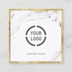 Faux guld marble anpassningsbar company logotyp pr fyrkantigt visitkort
