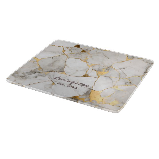 Faux Guld Marble Etablerad Personlig (Hörn)