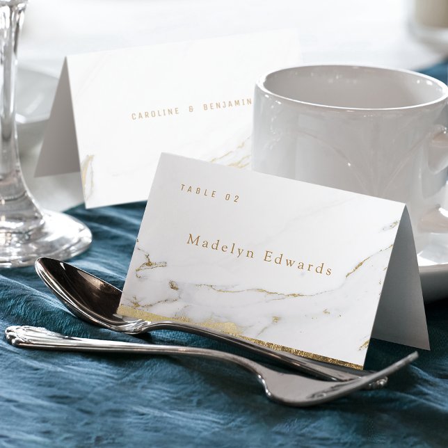 Faux guld marble lyxury modern Folable Place Bordsnummer (Faux gold marble luxury modern Foldable Place Card)