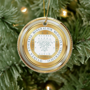 Faux guld medalchemy pizza-medicin jul julgransprydnad keramik