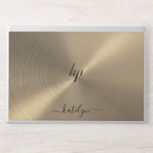 Faux Guld Metall Monogram HP Bärbar dator Skin