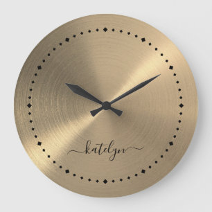Faux Guld Metall Monogram Stor Klocka