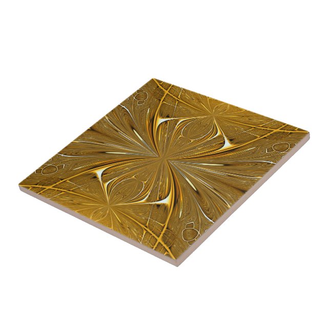 Faux Guld Metall Mönster Kakelplatta (Sidan)