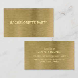 Faux Guld Metall Struktur Bachelorette Party Bilje Visitkort