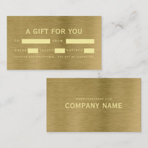 Faux Guld Metall Struktur Gift-certifikat Visitkort
