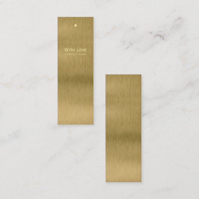 Faux Guld Metall Struktur Gift-Märkre Mini Visitkort (Fram/baksida)