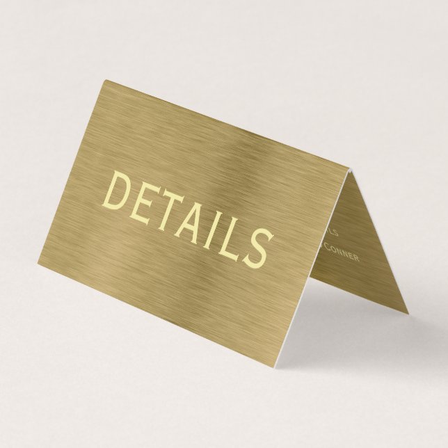 Faux Guld Metall Struktur med fotodetaljkort Visitkort (Framsida)