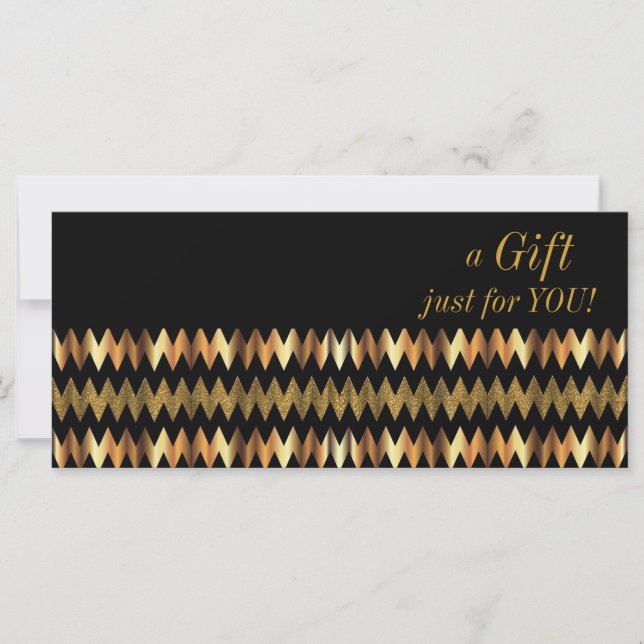 Faux Guld Metallic Chevron Gift Certificate (Framsida)