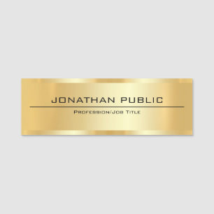 Faux Guld Metallic look Modern Elegant Simple Namnbricka
