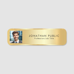 Faux Guld Metallic look Modern Elegant Simple Namnbricka