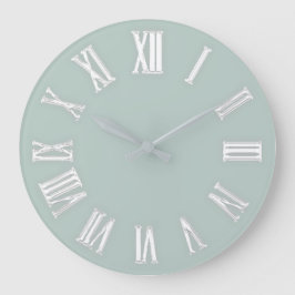 Faux Guld Metallic Minimal Roman Numbers Aqua Stor Klocka