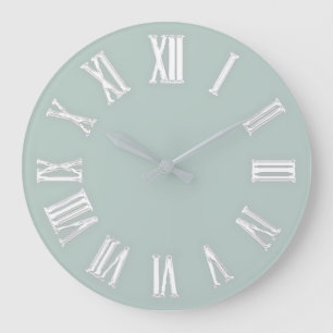 Faux Guld Metallic Minimal Roman Numbers Aqua Stor Klocka