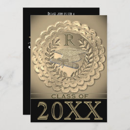 Faux Guld Metallic Studenten Inbjudningar