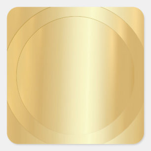 Faux Guld Modern Lägg till din textmall tom Fyrkantigt Klistermärke