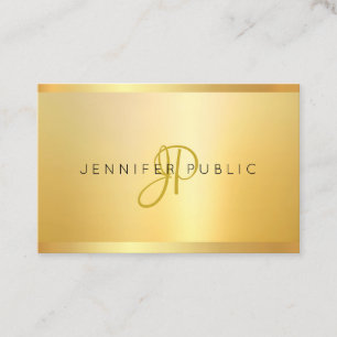 Faux Guld Modern Minimalist Monogram-Professionell Visitkort