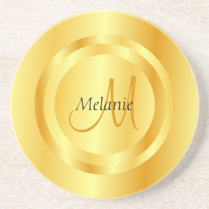 Faux Guld Modern Monogram-mall för Elegant Underlägg