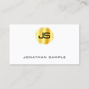 Faux Guld Modern Monogram Professionell Elegant Visitkort