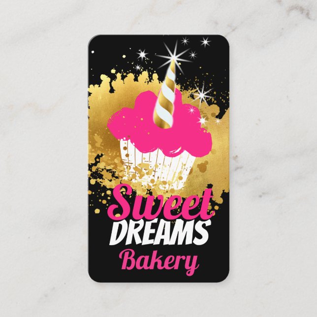 Faux guld molnkondencuptårta bakverk visitkort (Framsida)