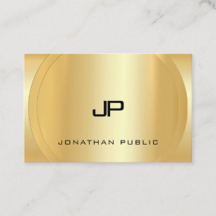 Faux Guld Monogram Glamous Modern Luxurie Visitkort