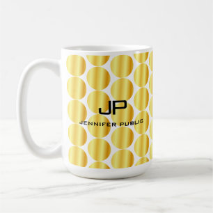 Faux Guld Monogram-Personlig mall Kaffemugg