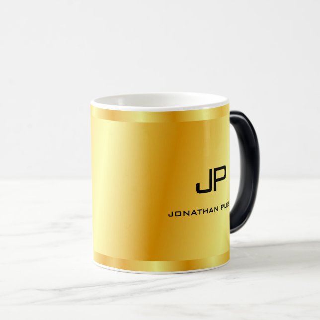 Faux Guld Monogram-Personlig mall Magisk Mugg (Framsida höger)
