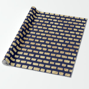 Faux guld mönster och mörk blått presentpapper