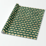 Faux guld mönster och mörk grönt presentpapper<br><div class="desc">Ett faux guld,  ett modernt mönster med mörk grönt bakgrund,  perfekt för festsäsongen.</div>