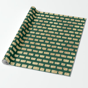Faux guld mönster och mörk grönt presentpapper