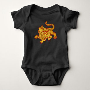 Faux Guld Mönster Tiger T Shirt