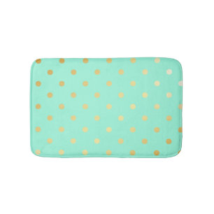 faux guld mynta polka dots badrumsmatta