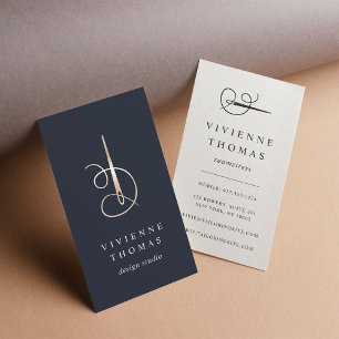 Faux Guld Nål & Thread   Seamstress eller Tailor Visitkort