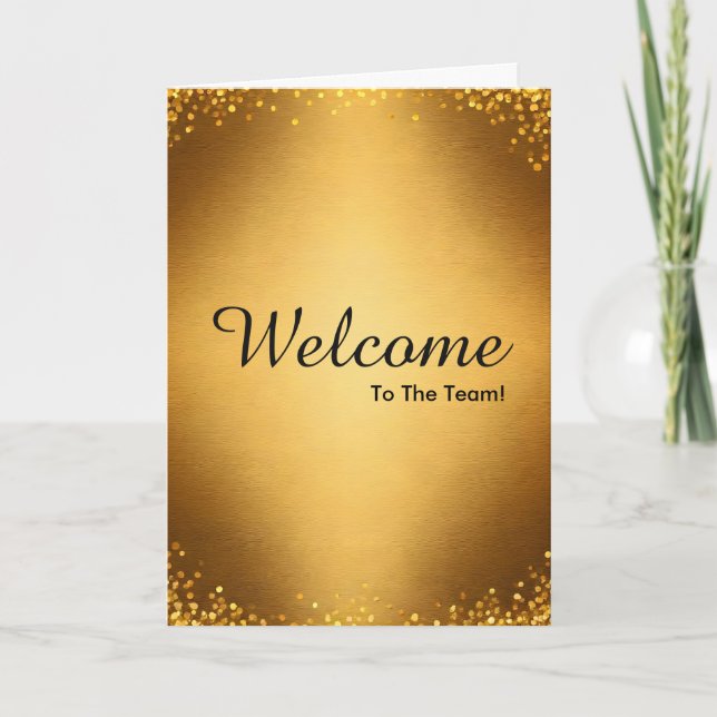 Faux Guld New Employee Välkommen Kort (Framsida)