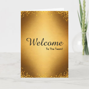 Faux Guld New Employee Välkommen Kort