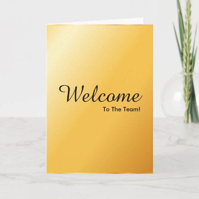 Faux Guld New Employee Välkommen Kort (Framsida)