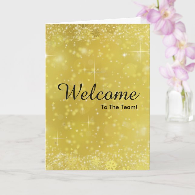 Faux Guld New Employee Välkommen Kort (Orkide)