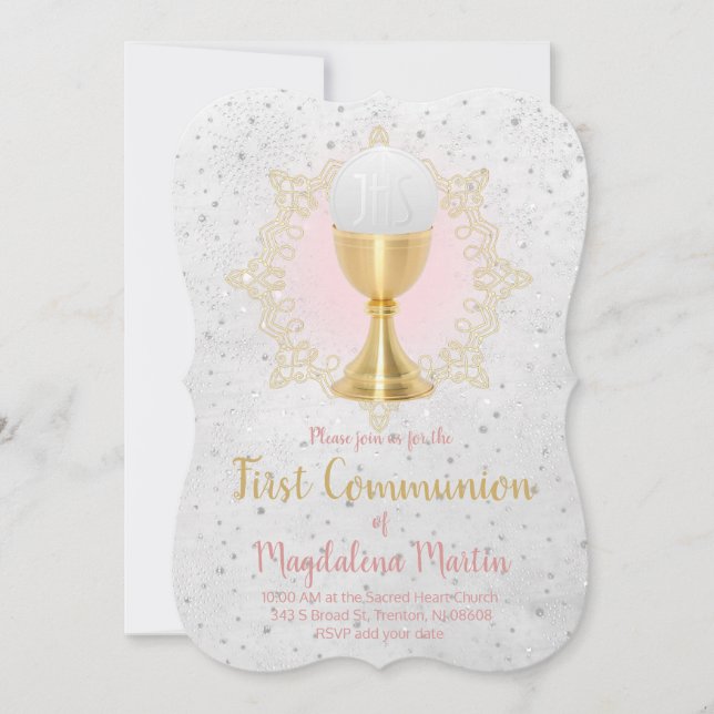 faux guld och faux glitter, första kommunalflicka inbjudningar (Framsida)