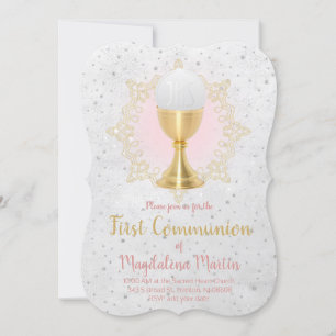 faux guld och faux glitter, första kommunalflicka inbjudningar