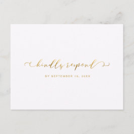 Faux Guld och White Osa Calligraphy Meal Choice Inbjudan Vykort